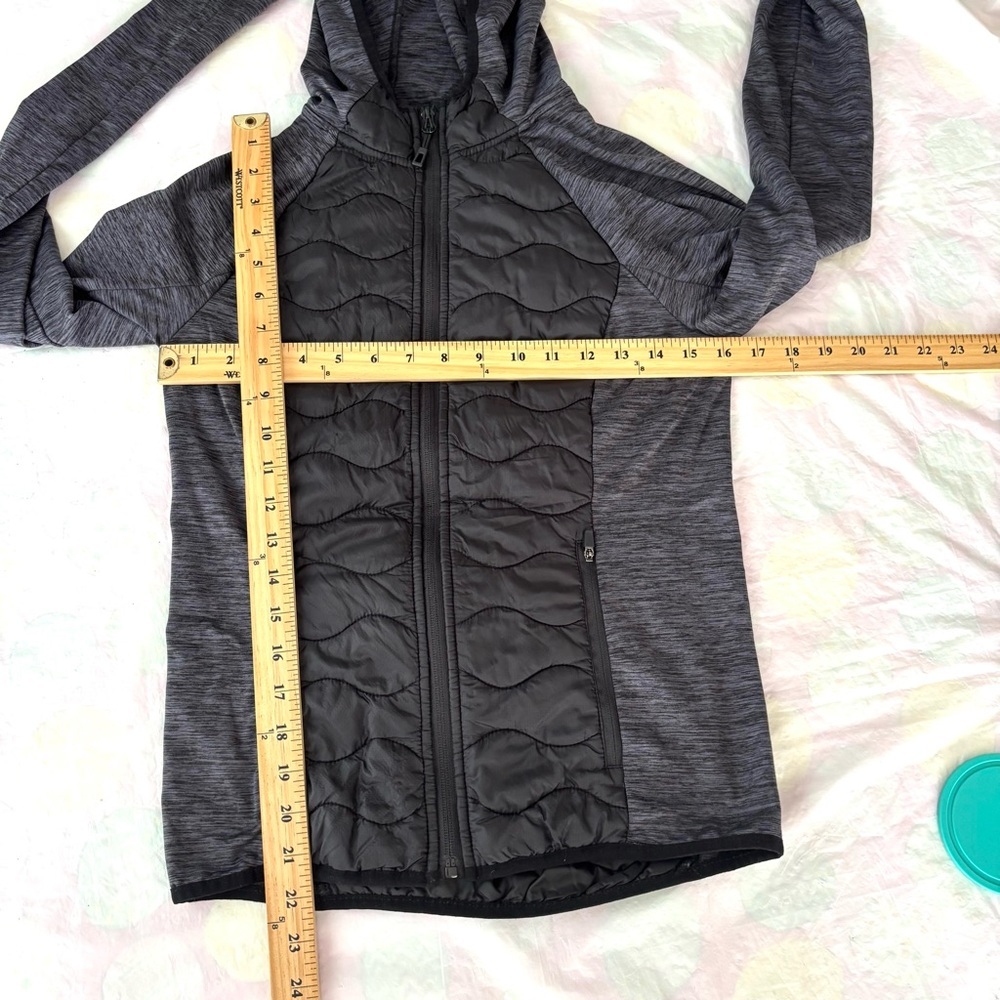 NWOT STOIC Puffer jacket Black Gray Full Zip Hybrid Fleece SZ XS - Picture 6 of 11